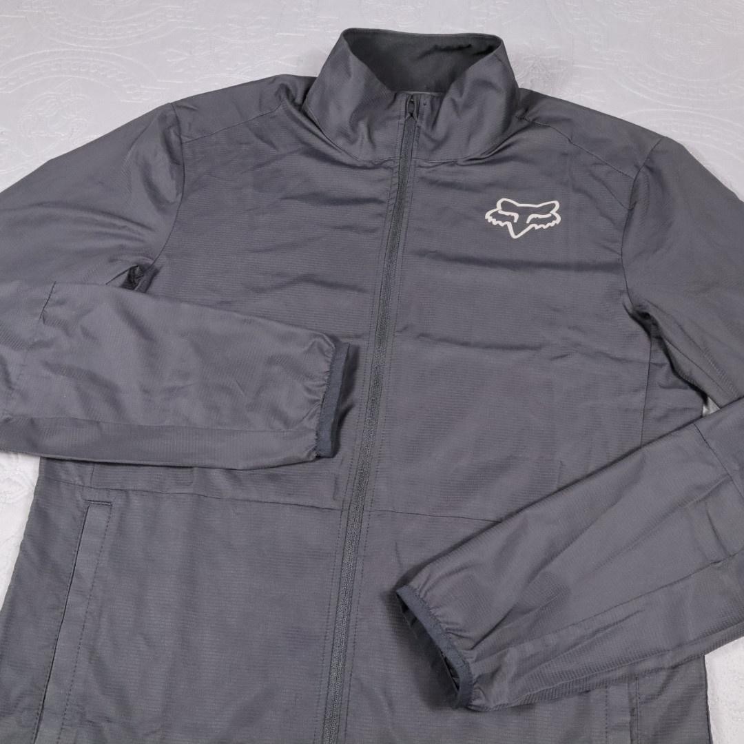Fox Ranger Wind Jacket Mens Small Gray Full Zip Packable Lightweight Cycling gallery