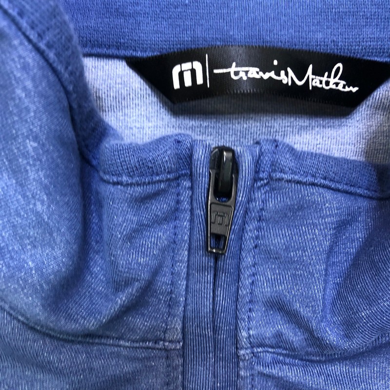 Travis Mathew Pullover Men's Small Blue Golf Performance Pocket Quarter Zip gallery