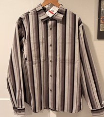 Nike SB Striped Shacket Button Down Long Sleeve Shirt Gray HJ2906-289 Men’s L