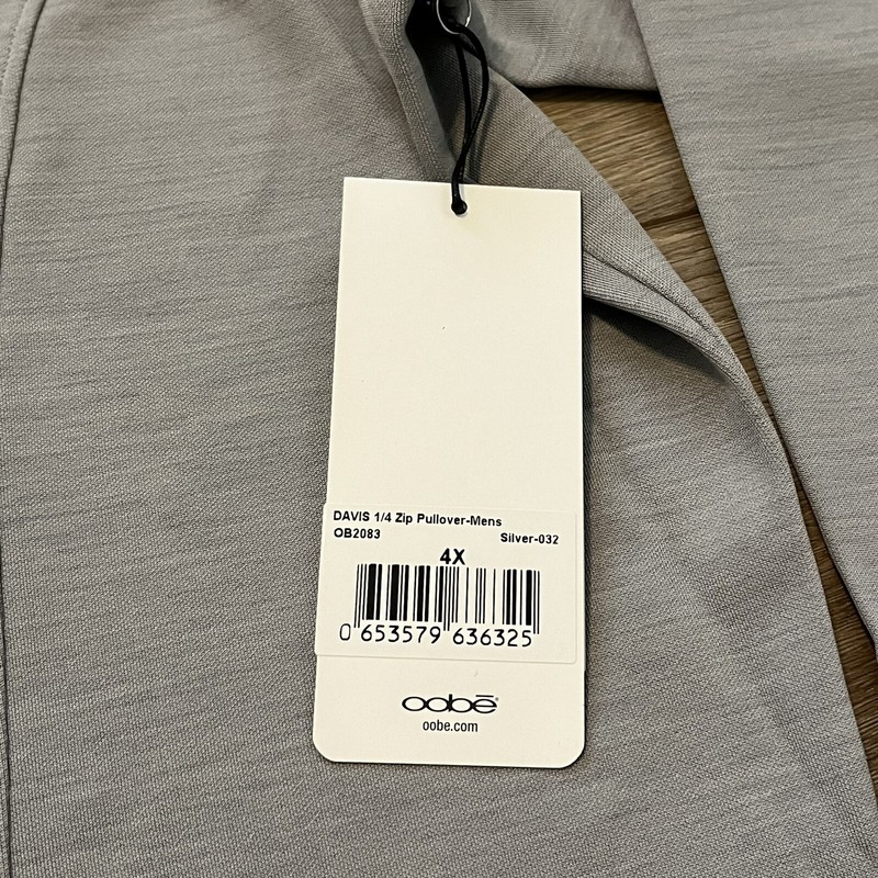 Men's OOBE Davis 1/4 Zip Pullover SZ 4XL Silver Gray Hydrovent Polyester gallery