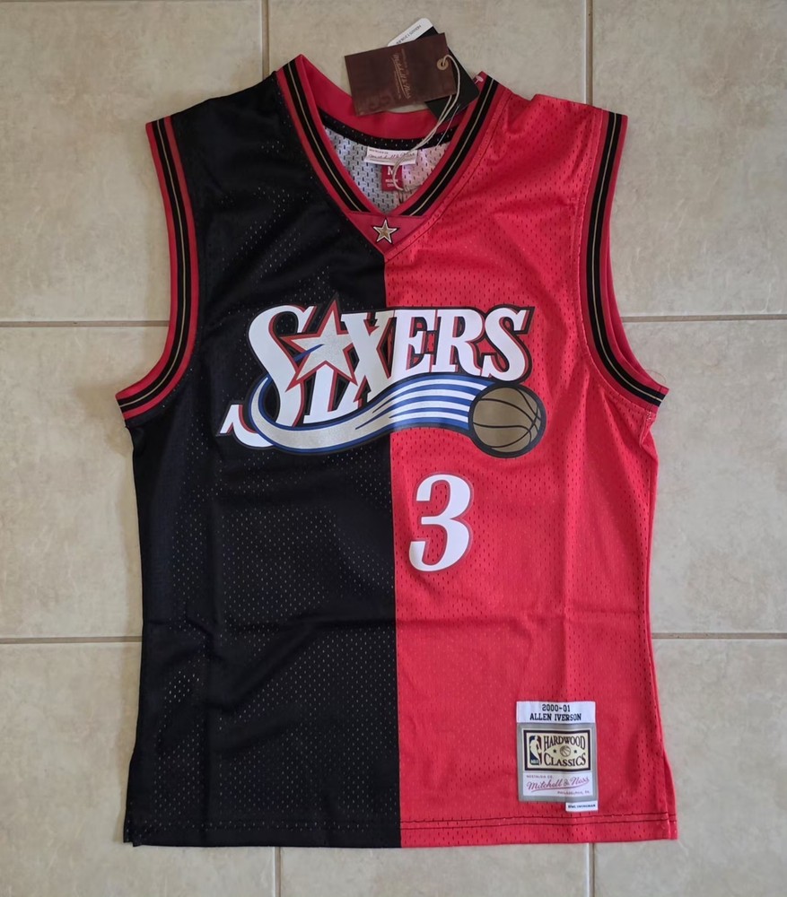MITCHELL & NESS NBA SPLIT SWINGMAN JERSEY PHILADELPHIA 76ERS 2000 ALLEN IVERSON