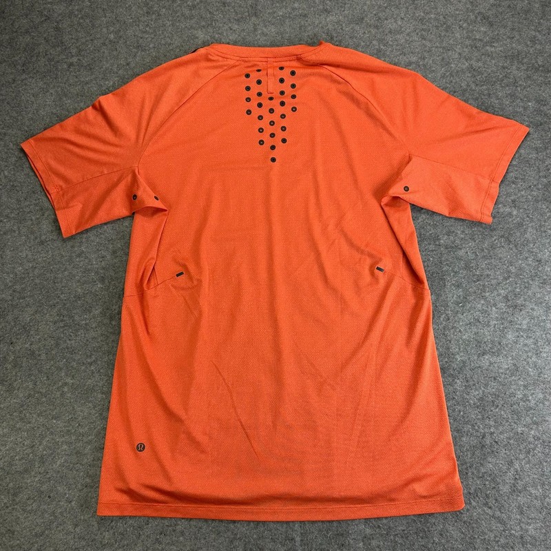 Lululemon Better Everyday Shirt Mens Orange Moisture Wicking Activewear Slit Hem gallery