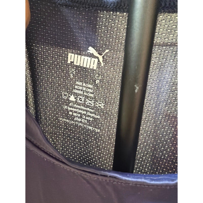 Puma Mens Active Training T-Shirt Navy Blue Mesh Performance Gym Top Size Small gallery