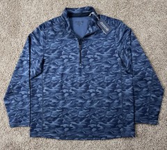 Jim Nantz Vineyard Vines Golf Pullover 1/4 Zip Mens Size XL Blue Camouflage NEW