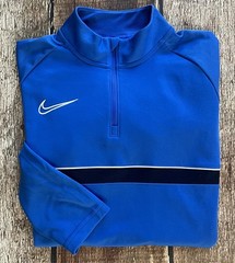 NIKE DRI-FIT ACADEMY 1/4 ZIP ACTIVE PULLOVER BLUE SWOOSH MENS MEDIUM EXCELLENT