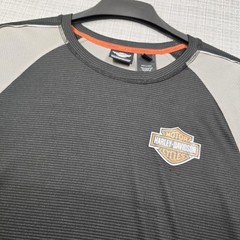 Harley-Davidson H-D Performance Shirt Mens Large Black Gray Raglan Motorcycle