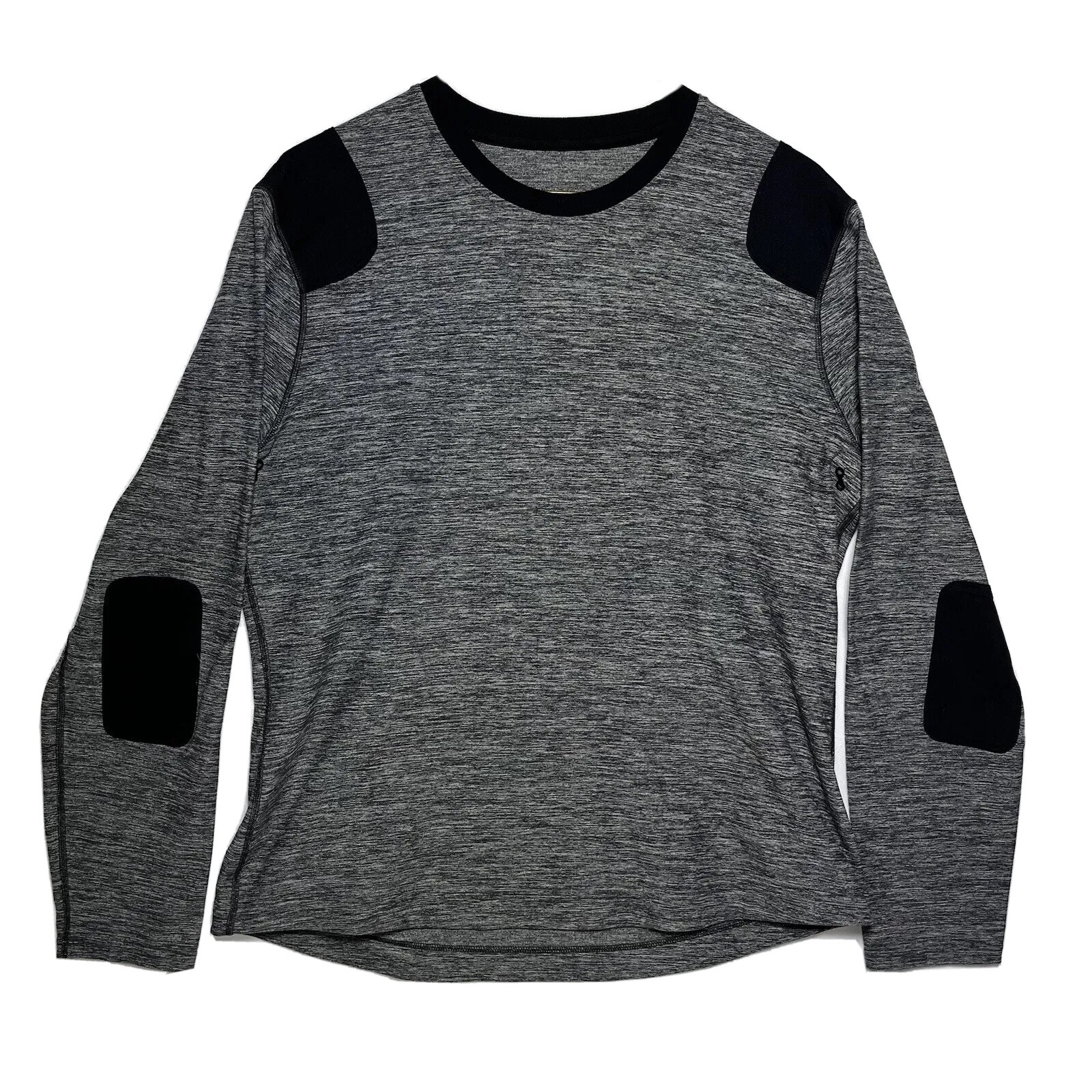 Lululemon Sprint Sweatshirt Men XL Gray Black Elbow Shoulder Patches Soft gallery