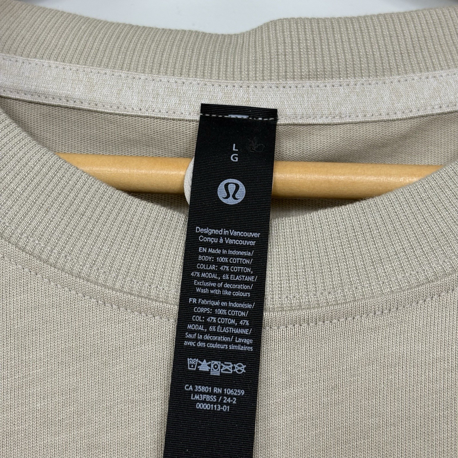 Lululemon Men's Heavyweight Cotton Jersey Tee T-Shirt Sz L Compass Khaki gallery