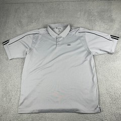 Audi Adidas Golf Polo Shirt Mens 2XL Gray Climalite Short Sleeve