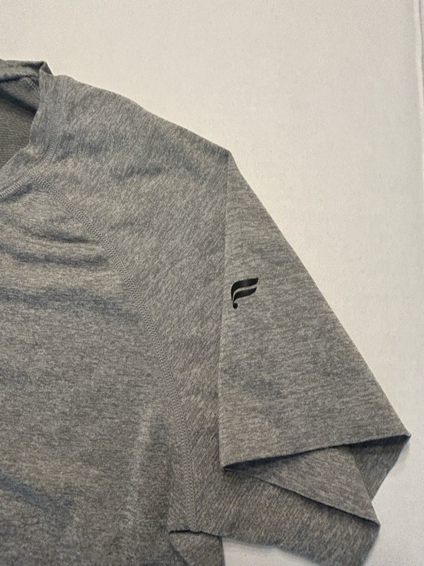 Lot Of 2 Men’s Fabletics Seamless Short Sleeve Tshirts Purple & Gray Small gallery