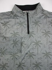 Mens Large Chubbies 1/2 Zip Pullover performance gray palm hawaiian golf