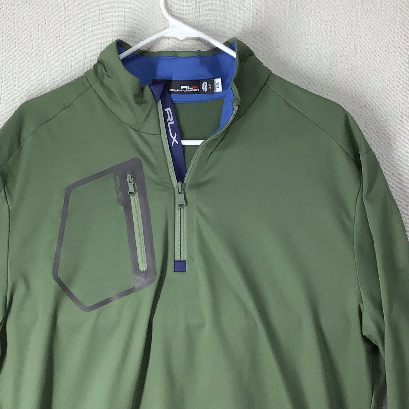 Ralph Lauren RLX Men’s Large Green Classic Fit Luxury Jersey Pullover 1/4 Zip gallery