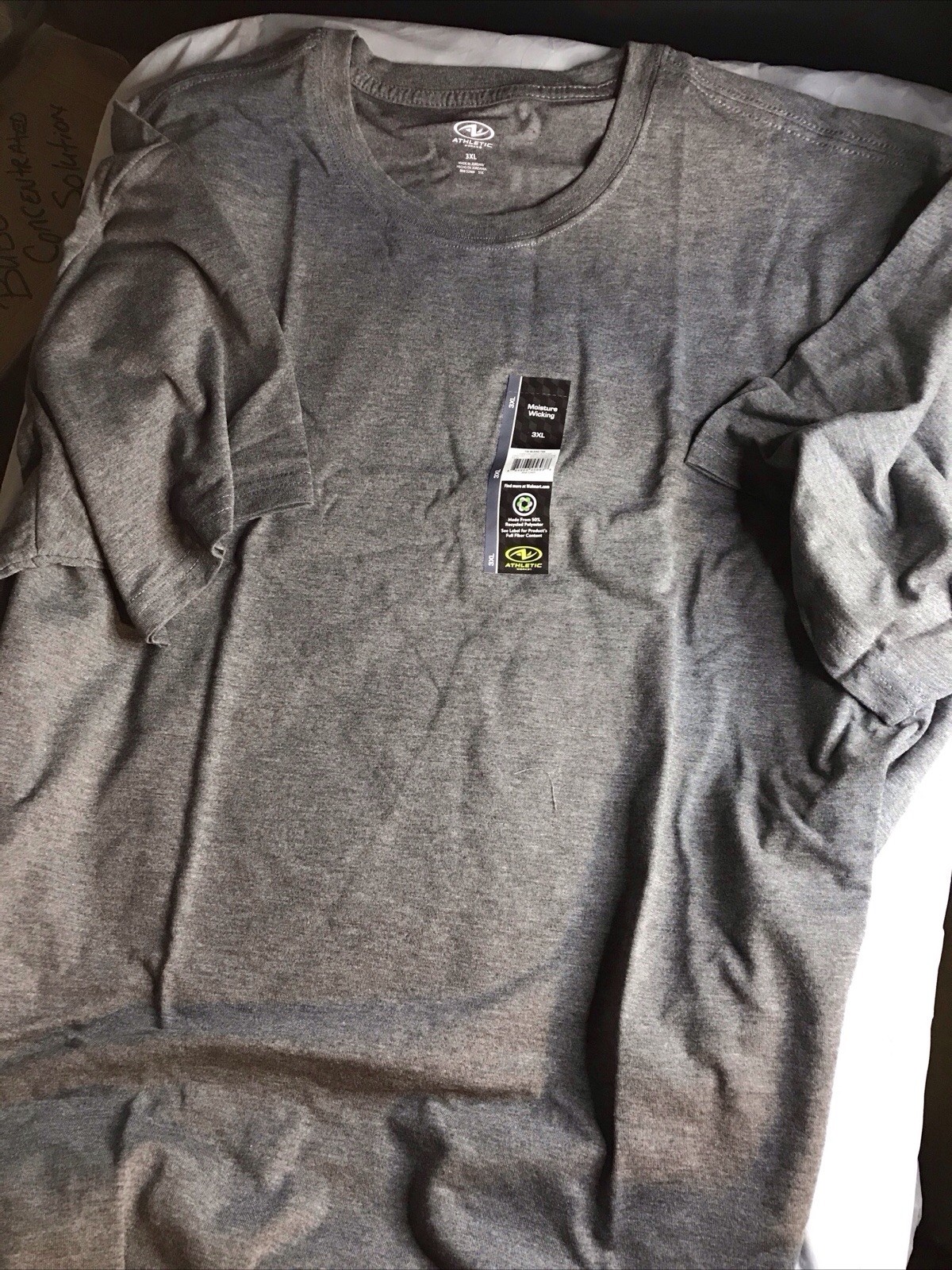 Athletic Works Men's 2XL Gray Red Moisture Wicking Short Sleeve T-Shirt gallery