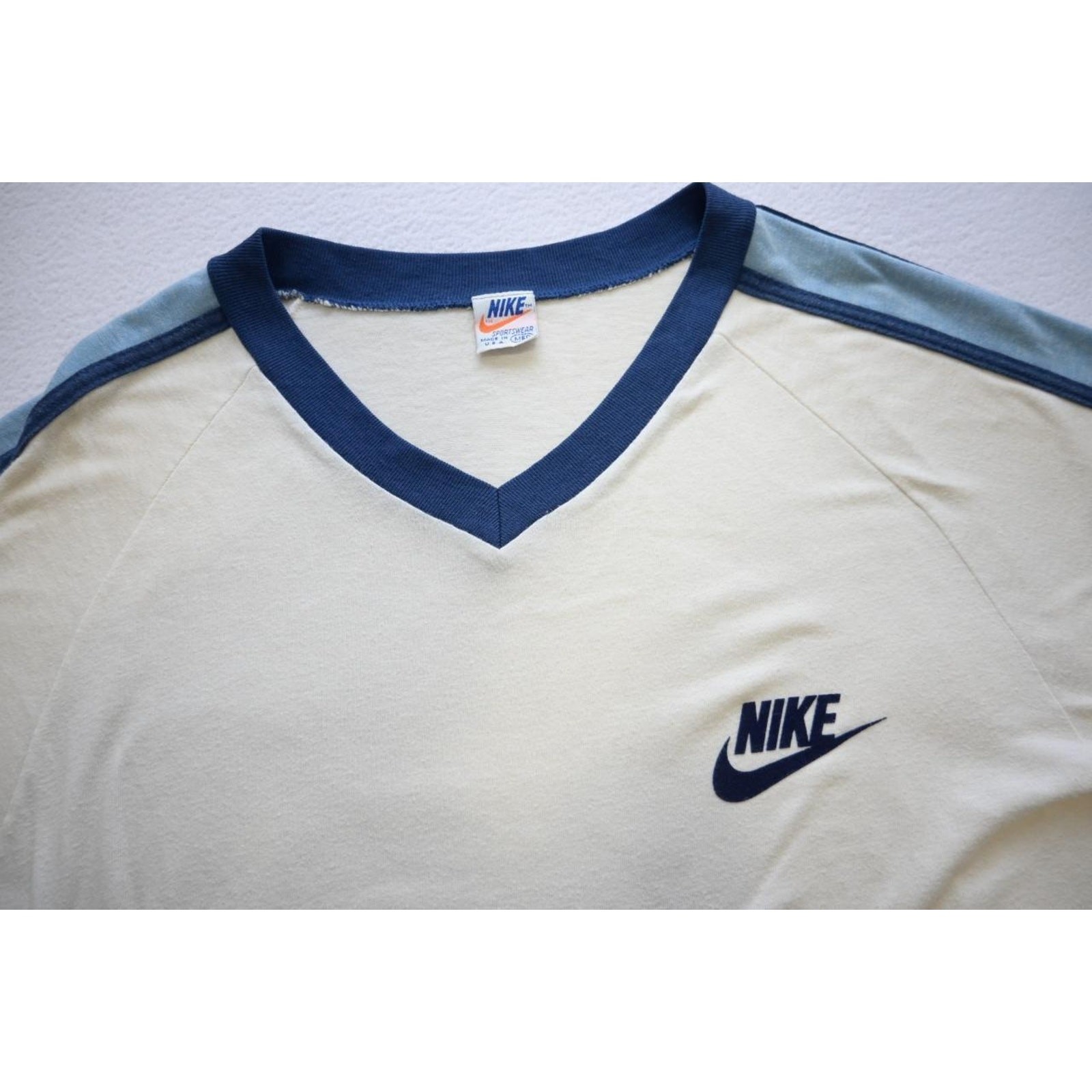 Vintage 70's 80's Nike Tee Shirt Made In USA Velvet Swoosh Mens Size Medium gallery