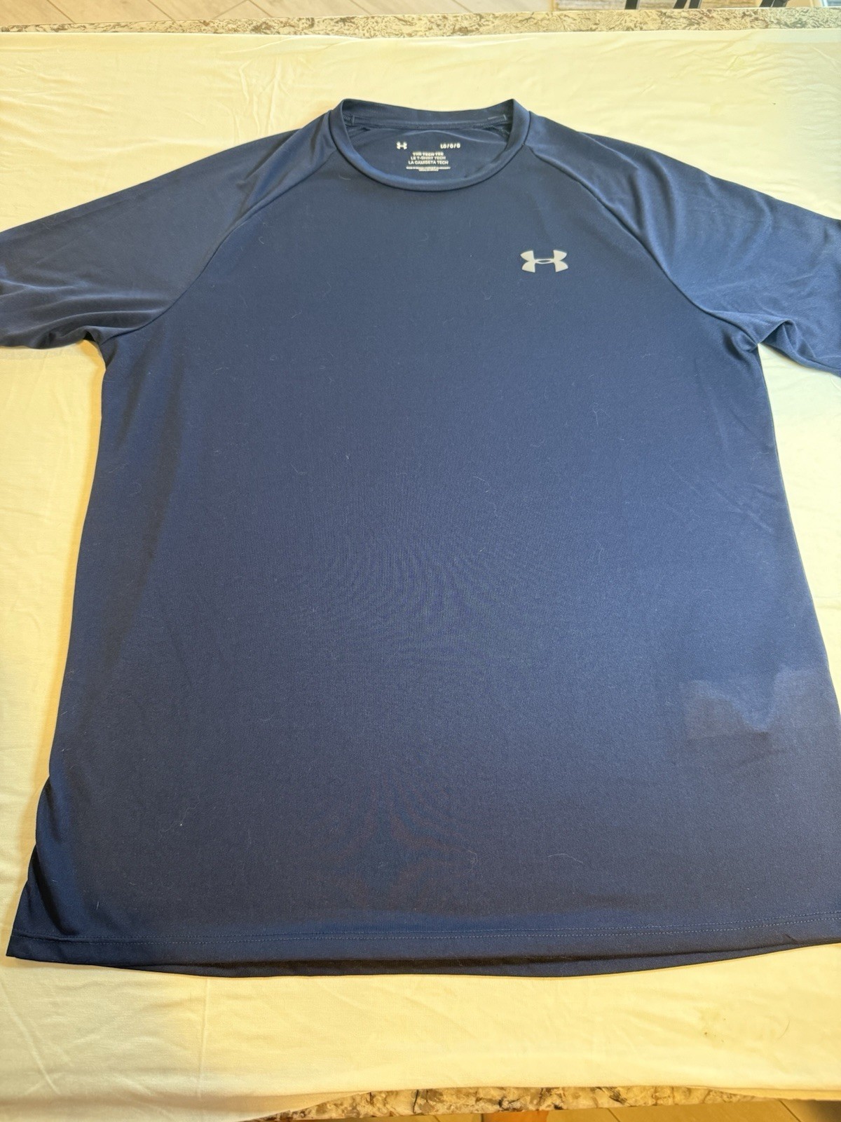 Under Armour Men's Large Navy Blue Loose Short Sleeve The Tech Tee Style 1326413 gallery