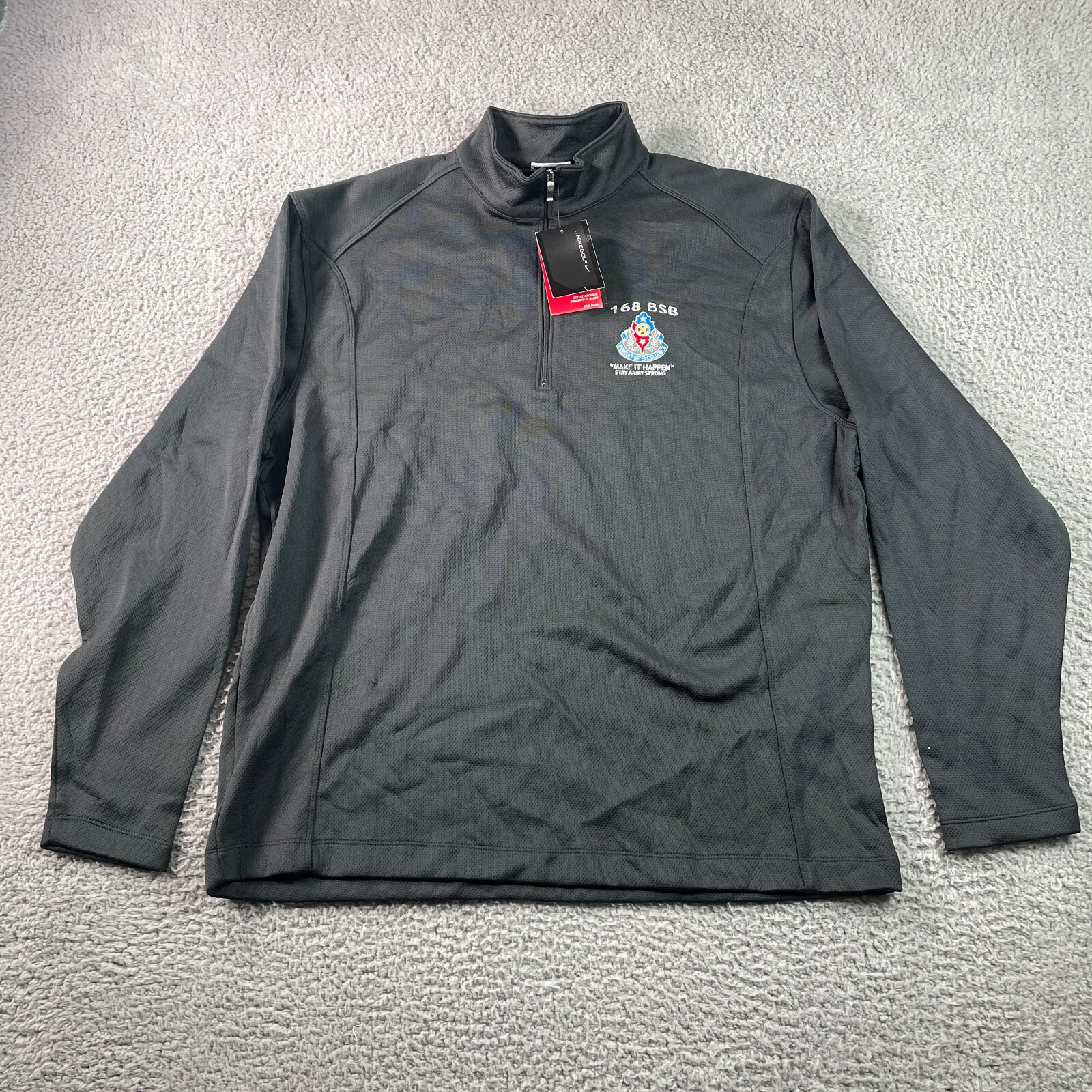 Nike Golf Sweater Mens XL 1/4 Zip Pullover Black Army Strong Long Sleeve NWT gallery