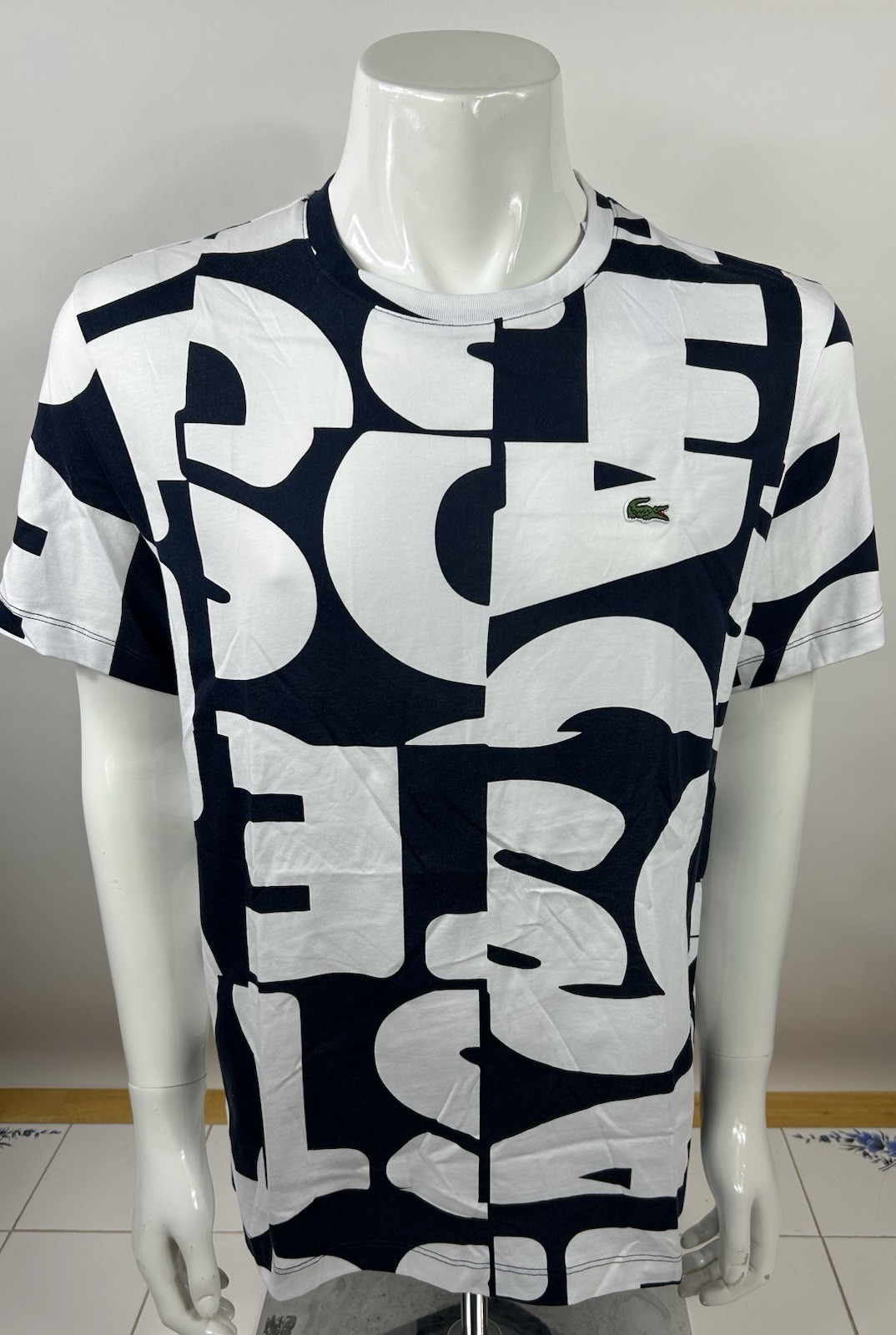 Mens Lacoste Cotton Navy Blue Graphic T-Shirt LARGE (5) NEW gallery