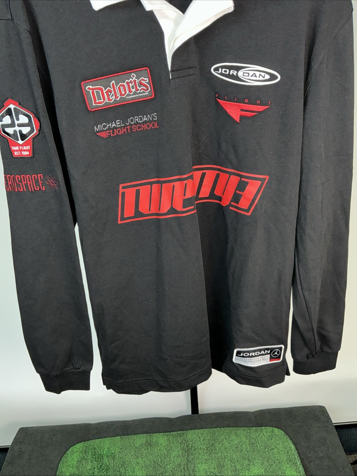Jordan Essentials Men's Long-Sleeve Rugby Top HF9323-010 Black Size M gallery
