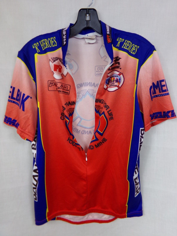 Vintage Fire Fighter Themed Aussie Cycling Jersey Racing Shirt Mens Size Large gallery