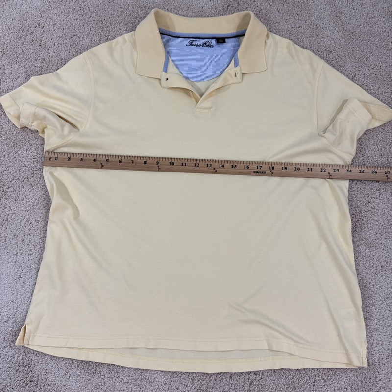 Tasso Elba Polo Shirt Mens XL Yellow Short Sleeve Golf Athletic Casual Stretch gallery