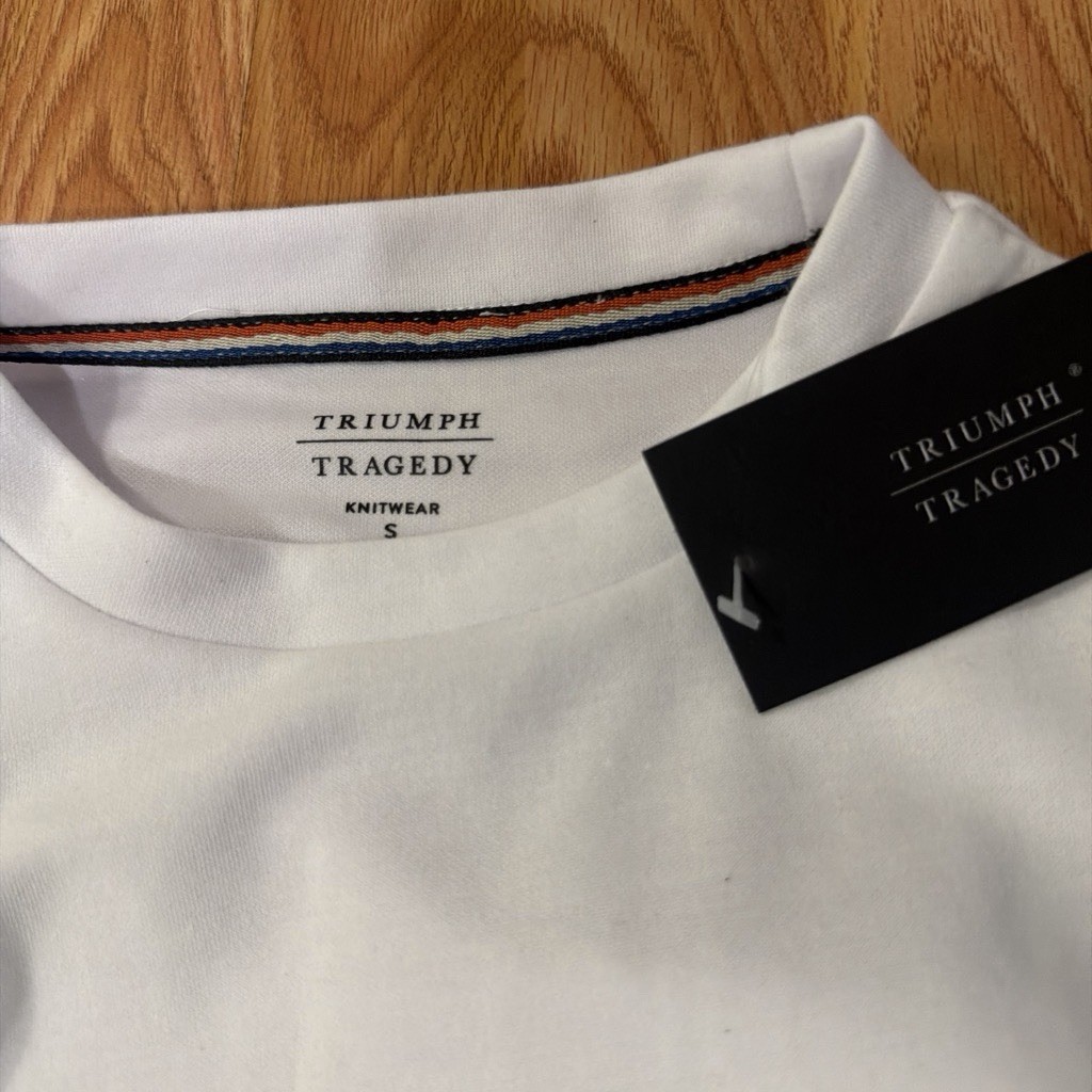Triumph Tragedy Men's Graphic Print Tank Top S White Cotton Crew Neck Tagless gallery