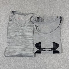 Lot of 2 Mens Under Armour Tanks Sz L Gray Athletic