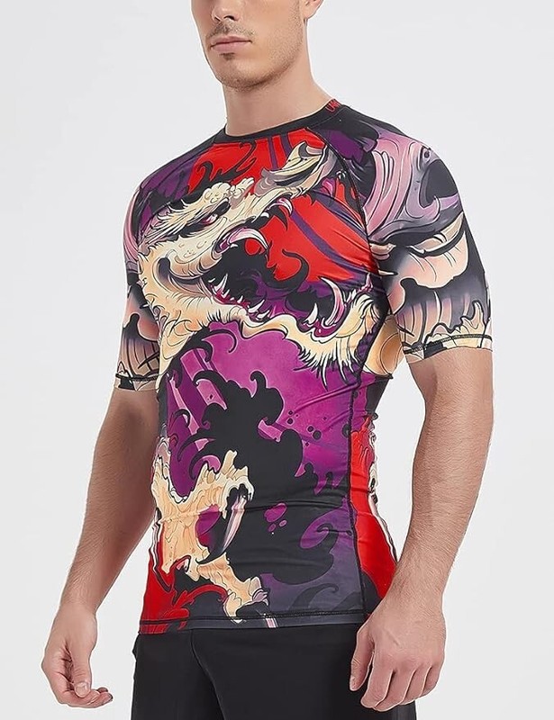 Men's Short Sleeve UPF 50+ Base layer Skins Compression Rash Guard (X-Large) Y08 gallery