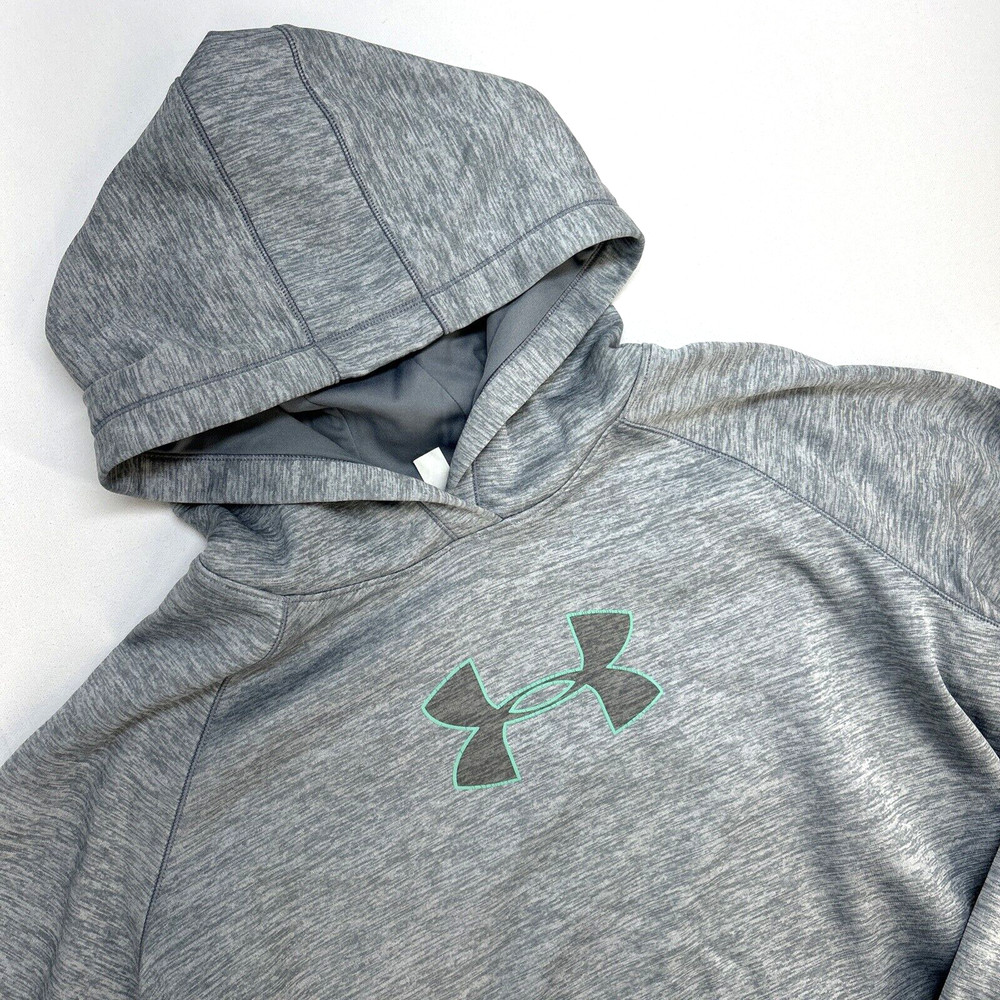 Under Armour Loose Cold Gear Hooded Pullover Thumb Holes Adult XL Gray