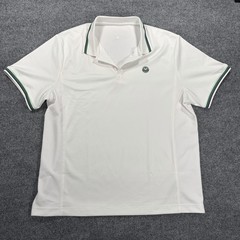 Wimbledon Sport Short Sleeve Polo Shirt Men XXL White Green Purple Golf Tennis