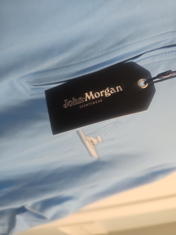 John Morgan 1/4 Zip Golf Pullover Men XL Blue Cotton gallery