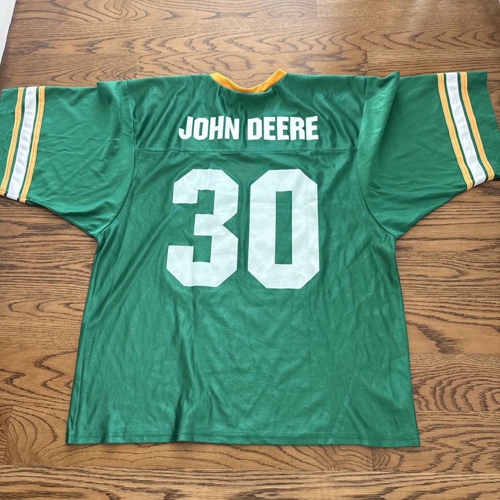 VTG John Deere Men’s 2XL Green Football Jersey Made in USA XXL