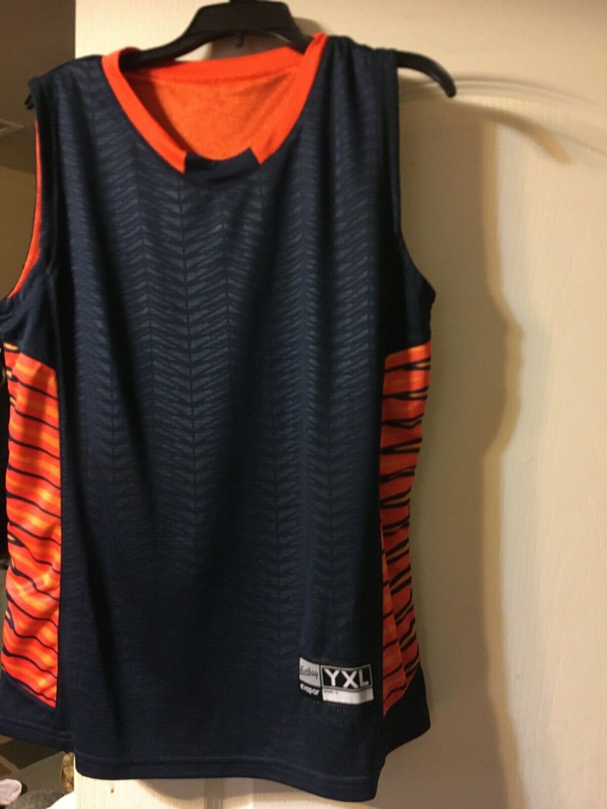 Eastbay Reversible Jersey Sleeveless Size YXL Navy Blue/Orange New gallery
