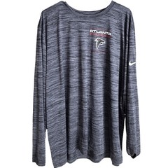 Nike Atlanta Falcons NFL Mens XXL Grey Dri-FIT Long Sleeve Space Dye Shirt