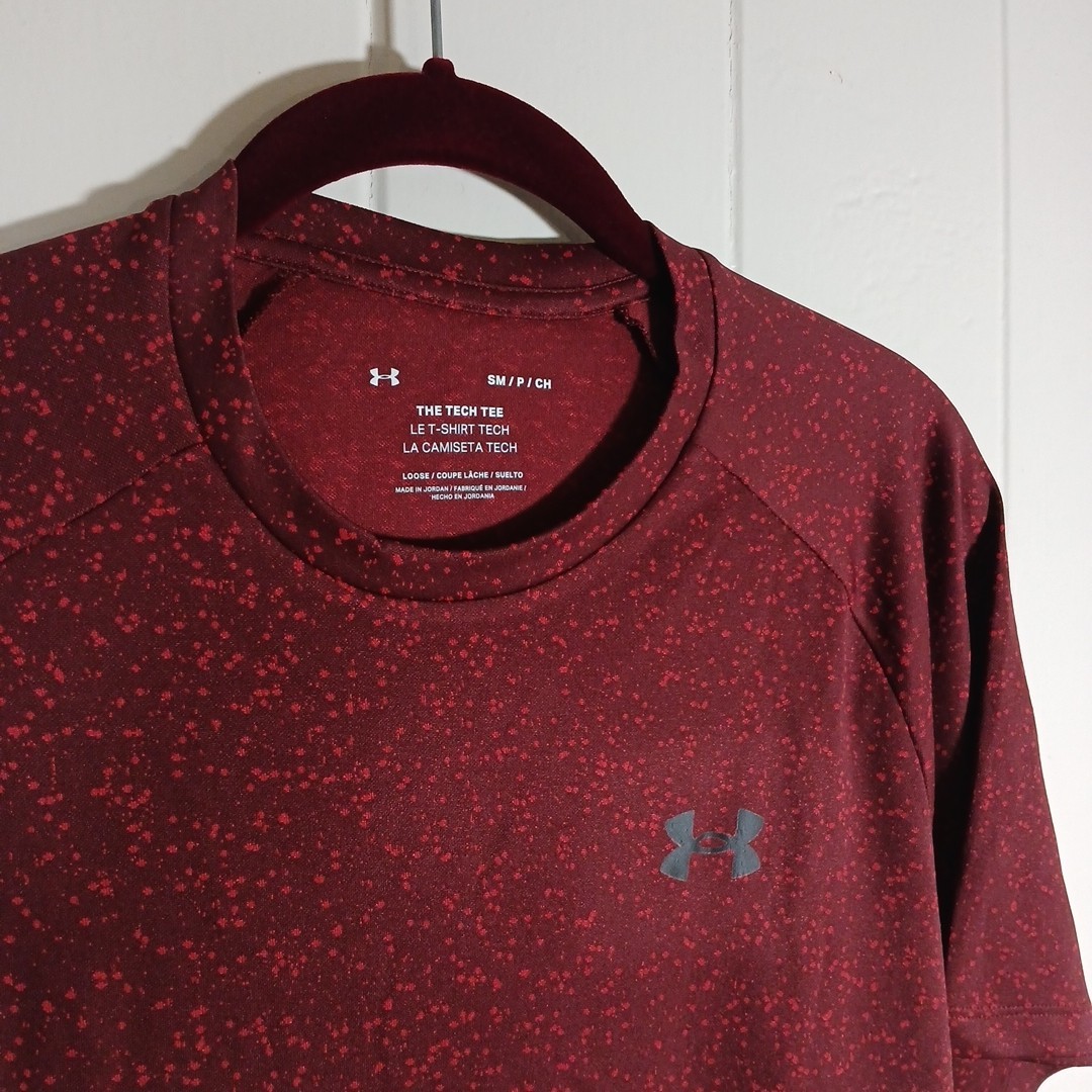 Under Armour Shirt The Tech Tee Men's Small Red HeatGear Athletic SS 1370374 gallery