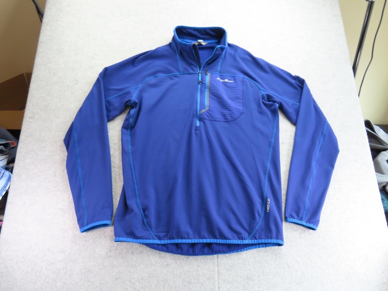 Eddie Bauer First Ascent Pullover Mens Large Tall Blue Thermal 1/4 Zip Hiking gallery