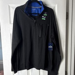 Chaps Golf Men’s XL Moisture Wicking UPF 30 Black Quarter-Zip Pullover