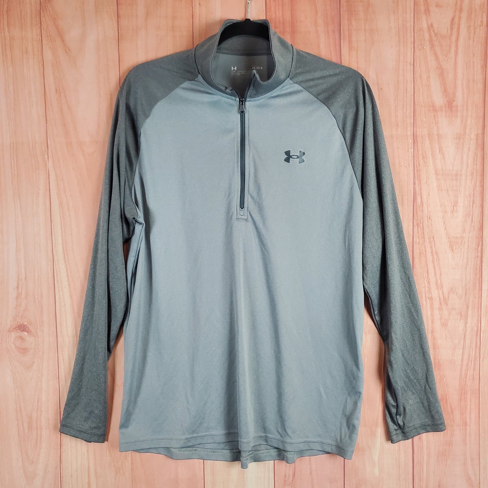 Under Armour Mens Loose Fit 1/4 Zip Pullover Grey Long Sleeve Shirt Sz L gallery