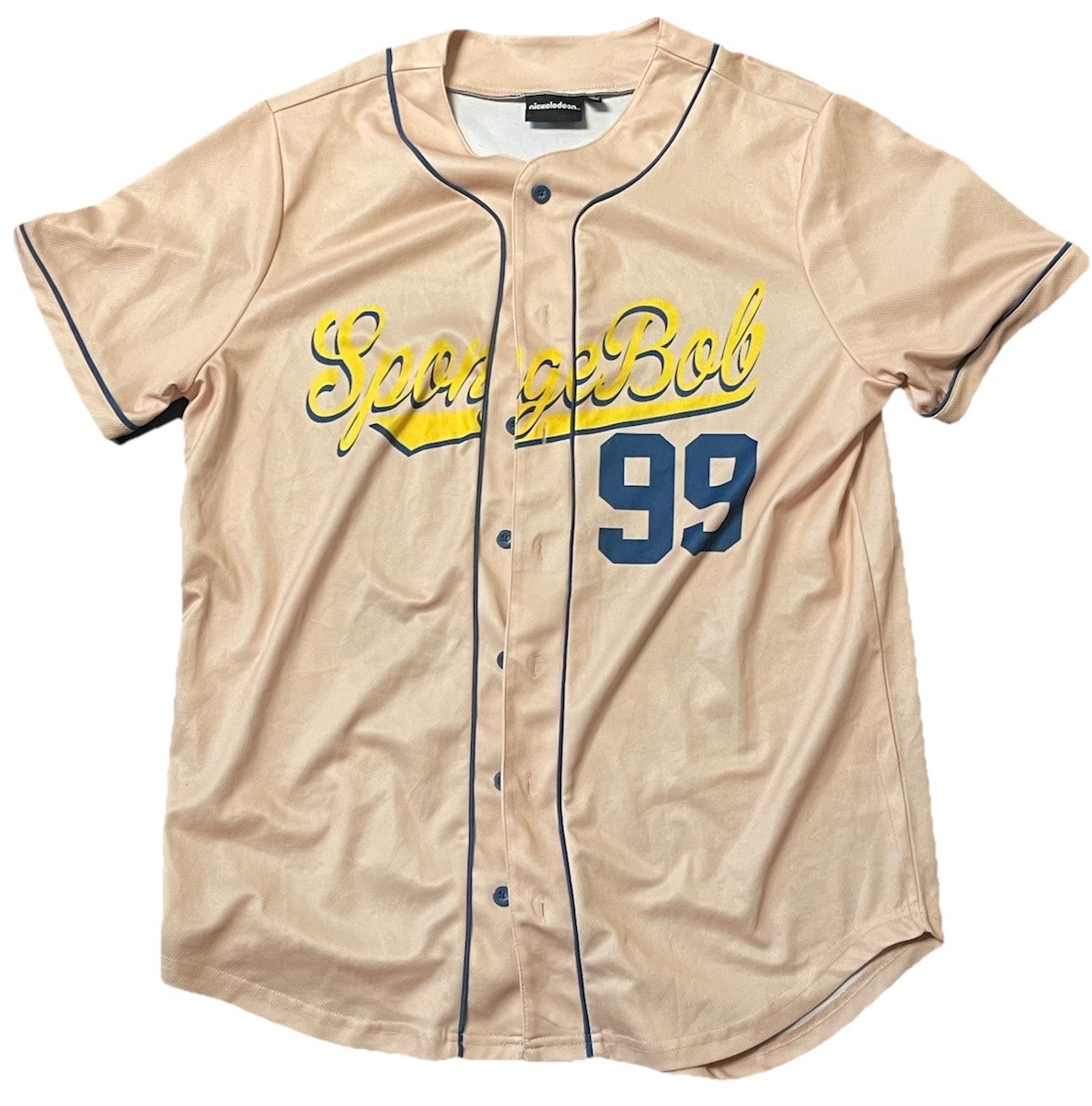 Nickelodeon SpongeBob Square Pants Baseball Jersey #99 beige Adult Size M gallery