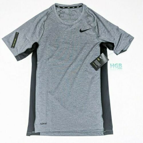 Nike Short-Sleeve Base Layer Grey/Black T Shirt Men's Slim Fit CJ4817-068 gallery