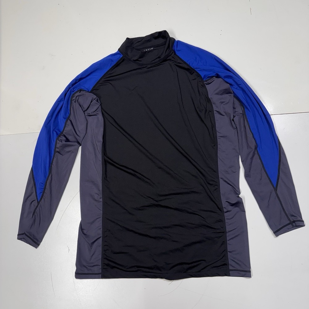 Tesla Active Stretch Performance Running Long Sleeve Shirt Men’s XL Blue Black