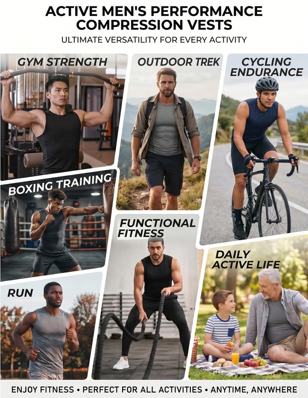 5 Pack Men's Athletic Compression Shirts Sleeveless Tank Top Base Layer Sport... gallery