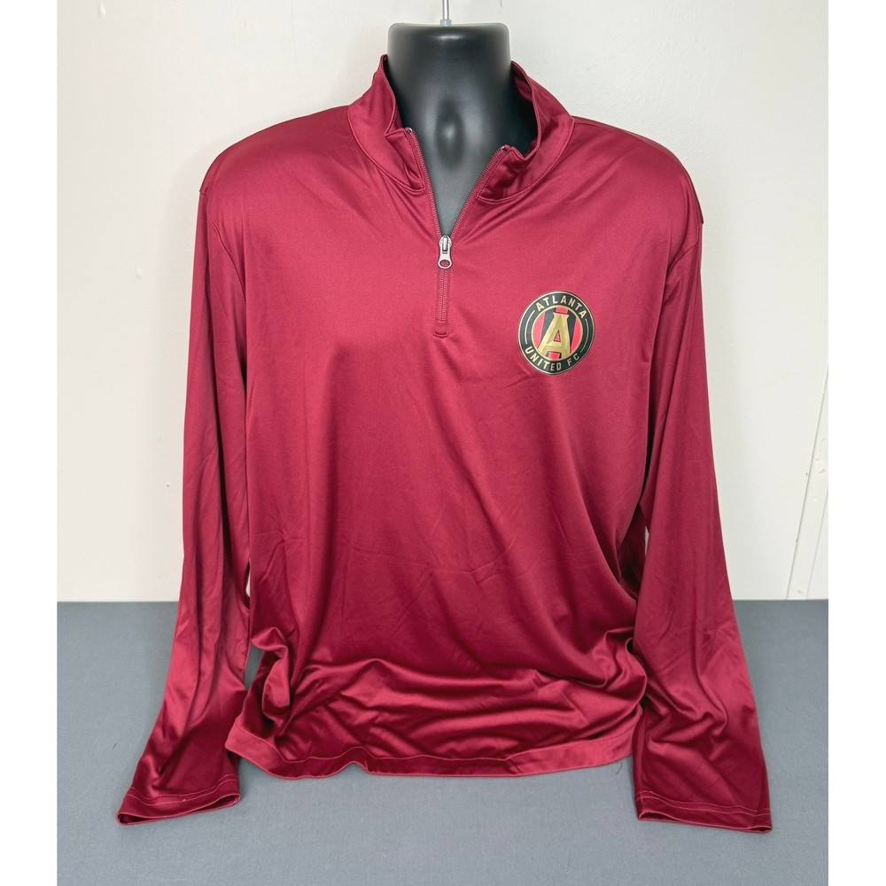 Fanatics Men's Atlanta United FC Quarter Zip Long Sleeve Top Red XL Activewear