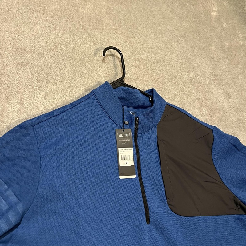 Adidas Adi Perform Golf Pullover Mens XL Blue 1/4 Zip Mock Neck Fleece gallery