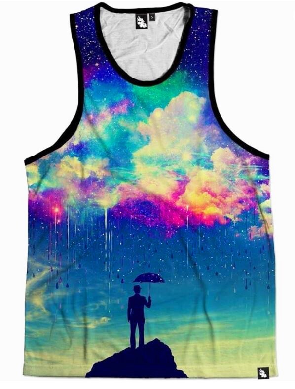 iHeartRaves Till The Sky Falls Down Sleeveless Neon Tank Top Shirt - Small