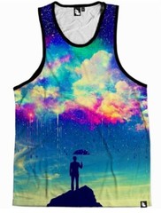 iHeartRaves Till The Sky Falls Down Sleeveless Neon Tank Top Shirt – Small
