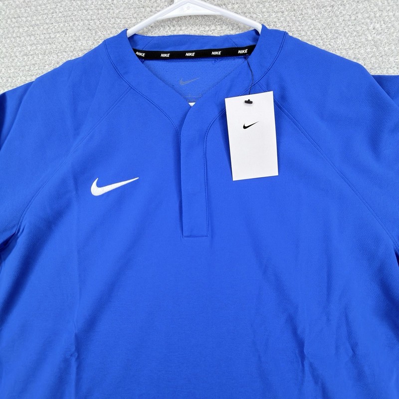 Nike Baseball Coaches Pregame Top Mens Large Blue Snap Long Sleeve Windbreaker gallery