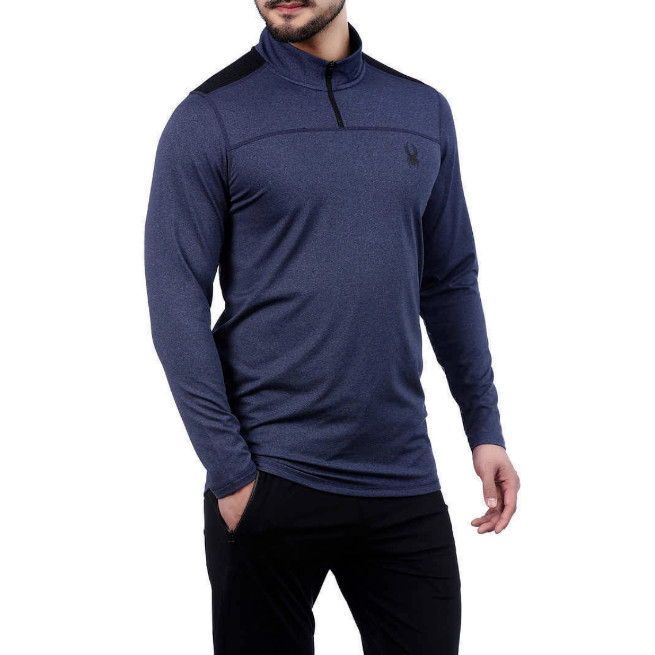 Spyder Active Men’s Performance ¼ Zip, Color: Dust Navy Heather, Size: Small NWT gallery
