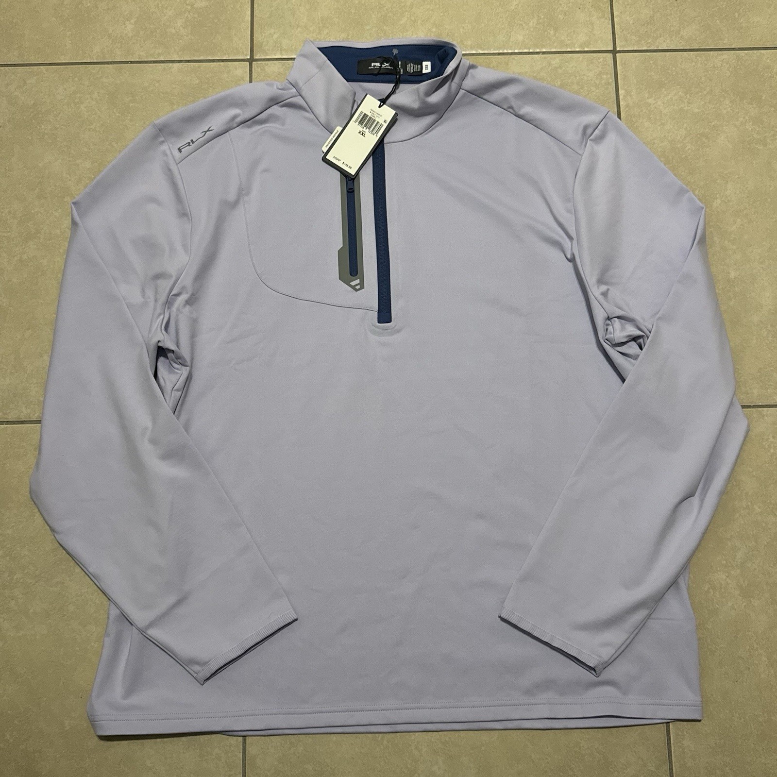 Ralph Lauren RLX 1/4 Zip Classic Fit Luxury Jersey Pullover Purple Mens Sz 2XL gallery