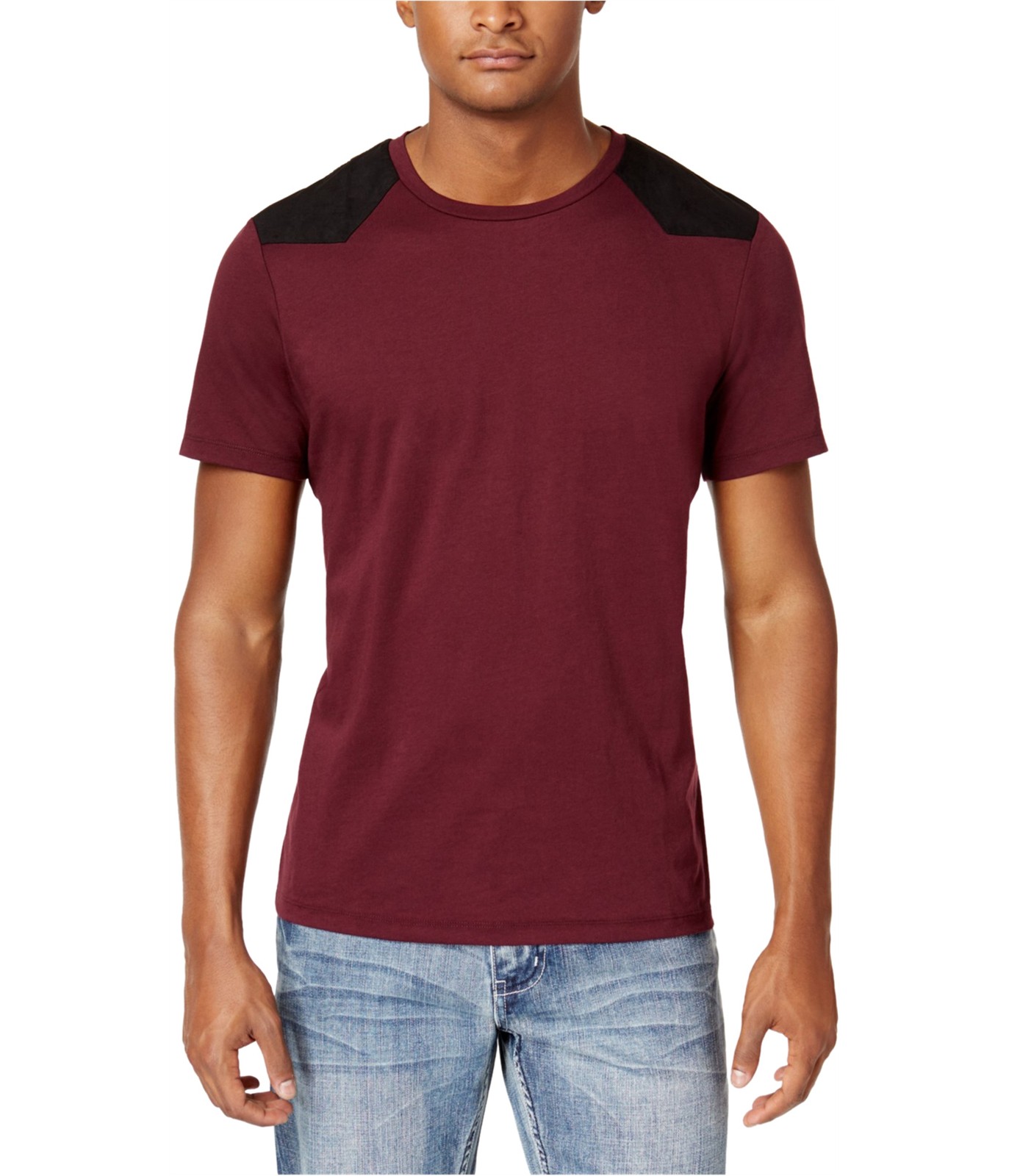 I.N.C Mens Faux-Suede Piece Basic T-Shirt gallery