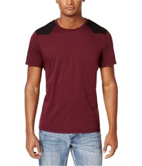 I.N.C Mens Faux-Suede Piece Basic T-Shirt